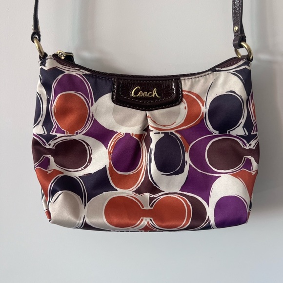Authentic COACH Ashley Hand Drawn Scarf Print Crossbody Shoulder Bag - Picture 1 of 4